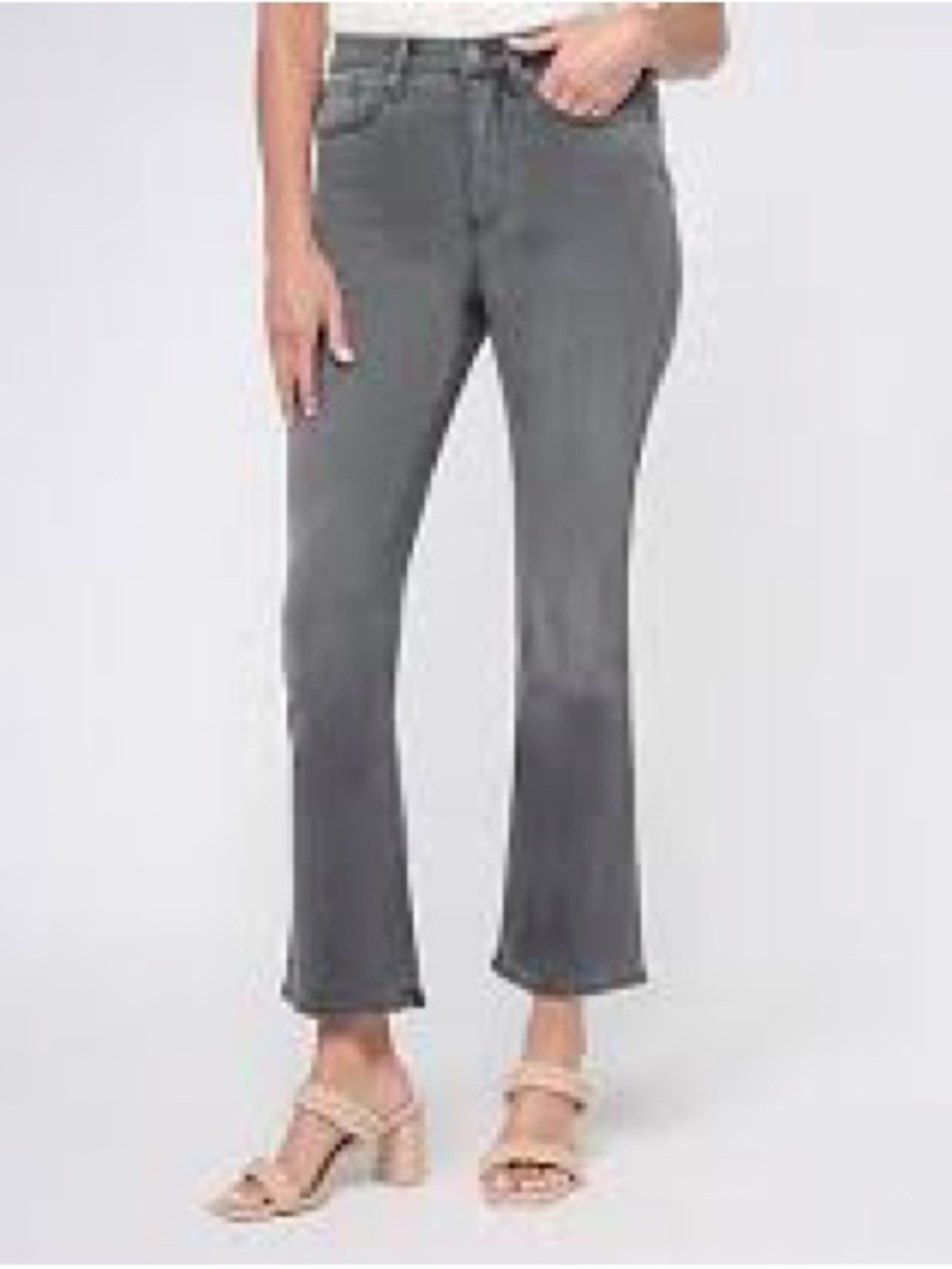 NYDJ Destiny Grey HR Slim Bootcut Ankle Flare Jeans size 12